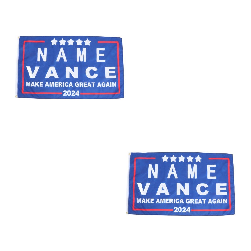 2pcs Name Vance 2024 Flag: Rectangle Vote President Patriotic Flags Banner Signs Outdoor Indoor Decor - Image 1