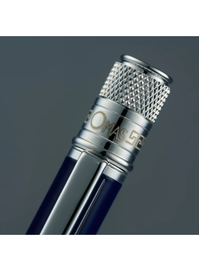 Ancora Omas Chic Blue – Chrome Edition | Luxury Ballpoint Pen | Inspired by the 1950s | Italian Craftsmanship