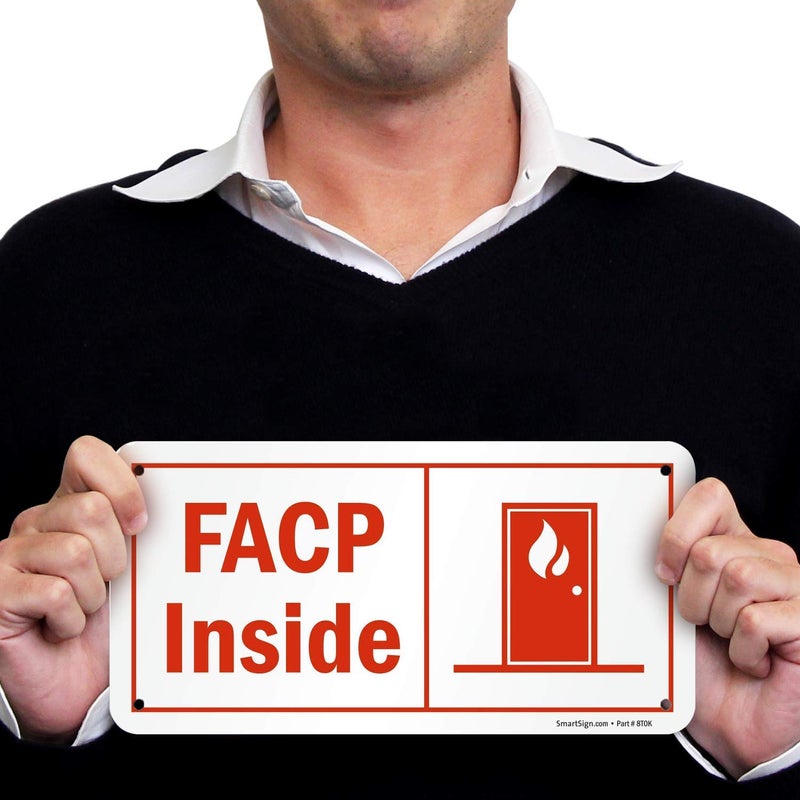 SmartSign - S-9947-PL-05x10 "FACP Inside" Sign | 5" x 10" Plastic - Image 2