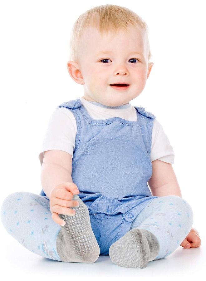 6-Pack Baby Non Slip Ankle Socks with Non Skid Soles For Infants Toddlers Under 1 year old  - Image 3