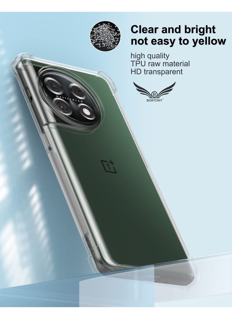 BORTONY OnePlus 11 Case Camera Protective Shock Absorption Soft Anti Scratch Clear Transparent Cover Compatible with OnePlus 11 5G - Image 2