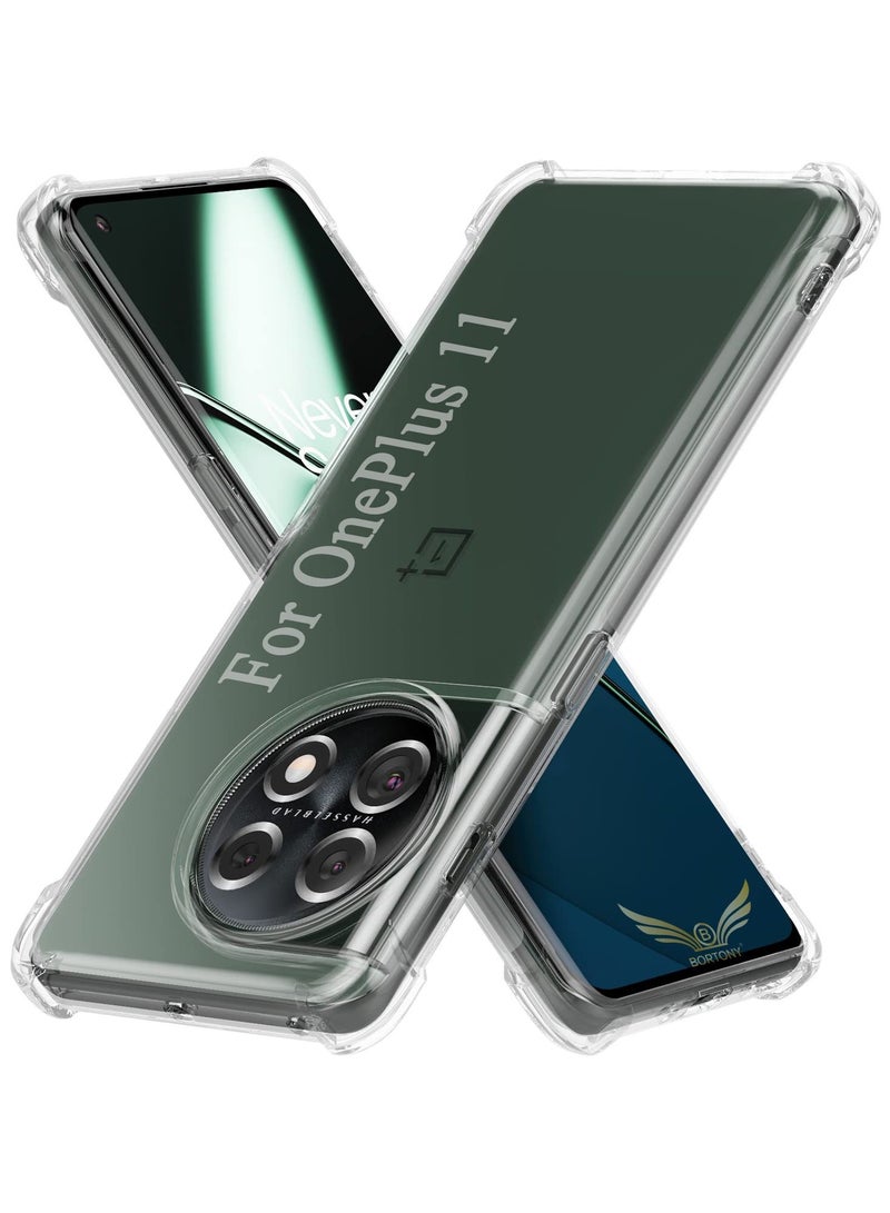 BORTONY OnePlus 11 Case Camera Protective Shock Absorption Soft Anti Scratch Clear Transparent Cover Compatible with OnePlus 11 5G - Image 1