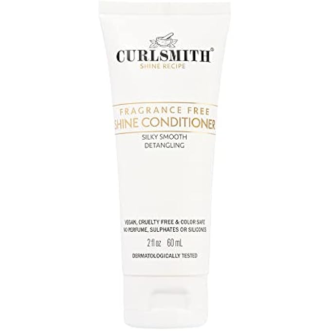 CURLSMITH - SHINE CONDITIONER, GENTLE AND MOISTURISING, SENSITIVE, FRAGRANCE FREE FOR ALL CURL AND HAIR TYPES, VEGAN (2 FL OZ) - Image 1