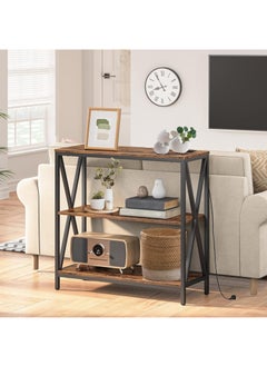 Chulovs Console Table with Power Outlet Adjustable Sofa Table with Storage Shelf and Entryway Table for Couch Hallway Entrance Living Room  - Image 3