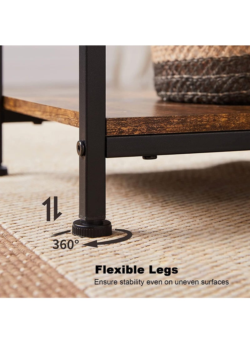 Chulovs - Console Table with Power Outlet Adjustable Sofa Table with Storage Shelf and Entryway Table for Couch Hallway Entrance Living Room - Image 1