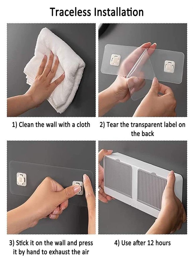 PRAMANTA Double Soap Dish l Soap Case I Soap Holder I Soap Stand Double Soap Holder with Lid for Bathroom Kitchen Accessories - 2 Grid (1Pcs) - Image 5