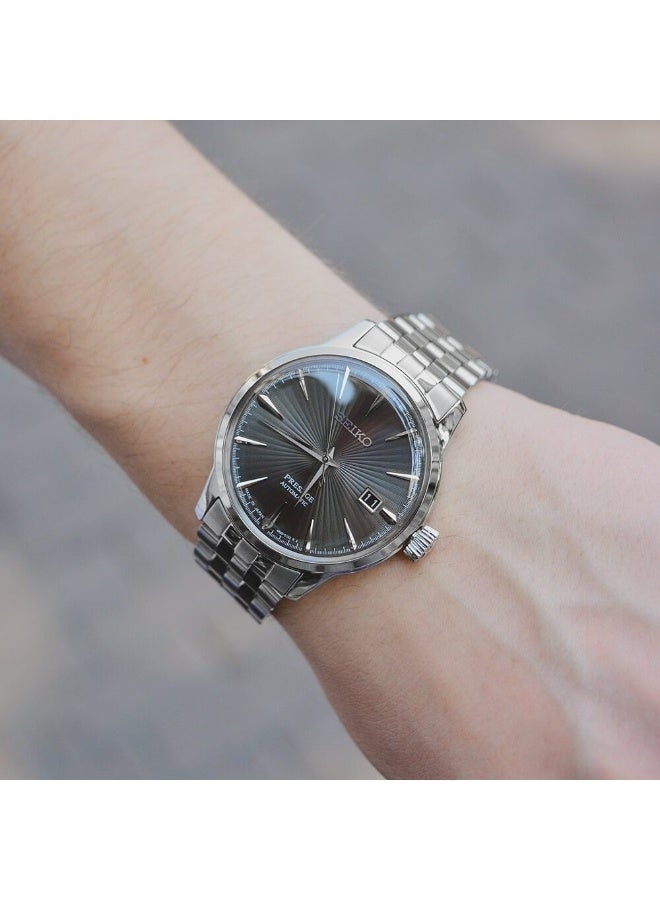 Seiko Presage “Cocktail Time" Automatic Watch SRPE17J1, 40.5 mm Black Sunray Dial, Stainless Steel Case & Bracelet, 50 m WR - Image 3