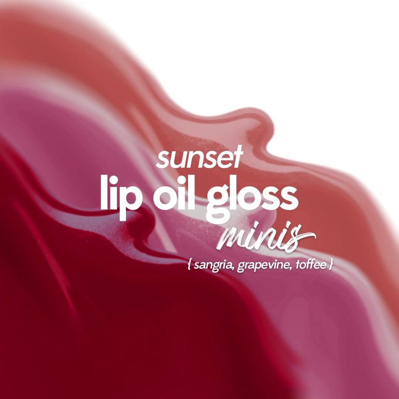 Ruby's Organics Rubys Organics Lip Beauty Gift Kit Lip Oil Glossy Minis Sunset Moisturizing Long Lasting Non Sticky Non Drying Natural Lip Makeup Paraben Free Sangria Grapevine and Toffee Shades - Image 4