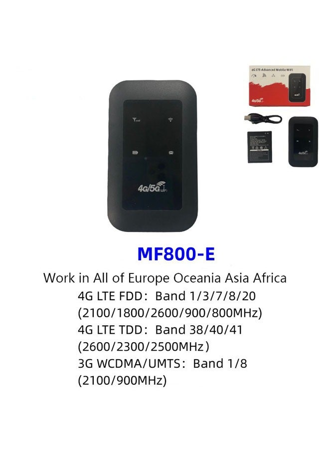 عام محول لاسلكي 4G LTE لجميع شبكات الـ 4G/5G SIM، يعمل بالإنارة ويتميز بسرعة بيانات تصل إلى 150 ميجابت في الثانية ويحتوي على بطارية قابلة لإعادة الشحن بسعة 2100mAh لتشغيل نقطة اتصال واي فاي. - Image 2