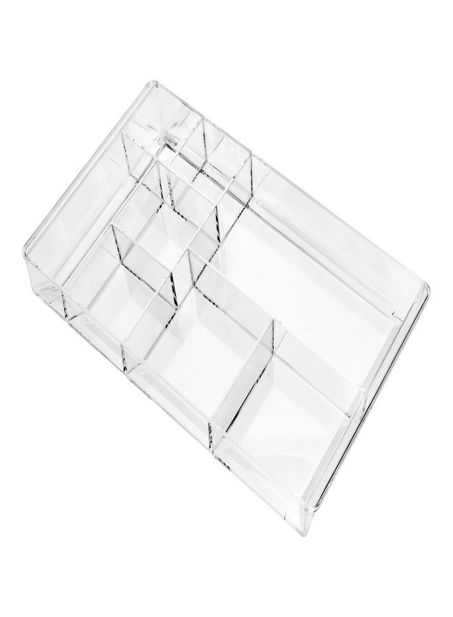 WeiLingBo Acrylic Drawer Organizer, 8-Section Clear Acrylic Drawer Divider Tray Makeup Tray Organizer for Office Bedroom Drawers - Image 1