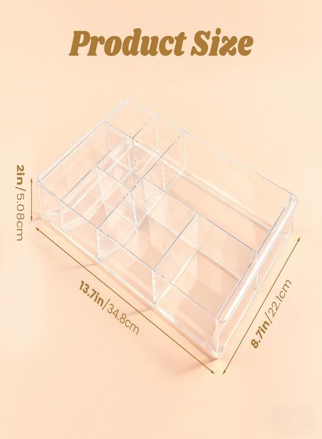 WeiLingBo Acrylic Drawer Organizer, 8-Section Clear Acrylic Drawer Divider Tray Makeup Tray Organizer for Office Bedroom Drawers - Image 2