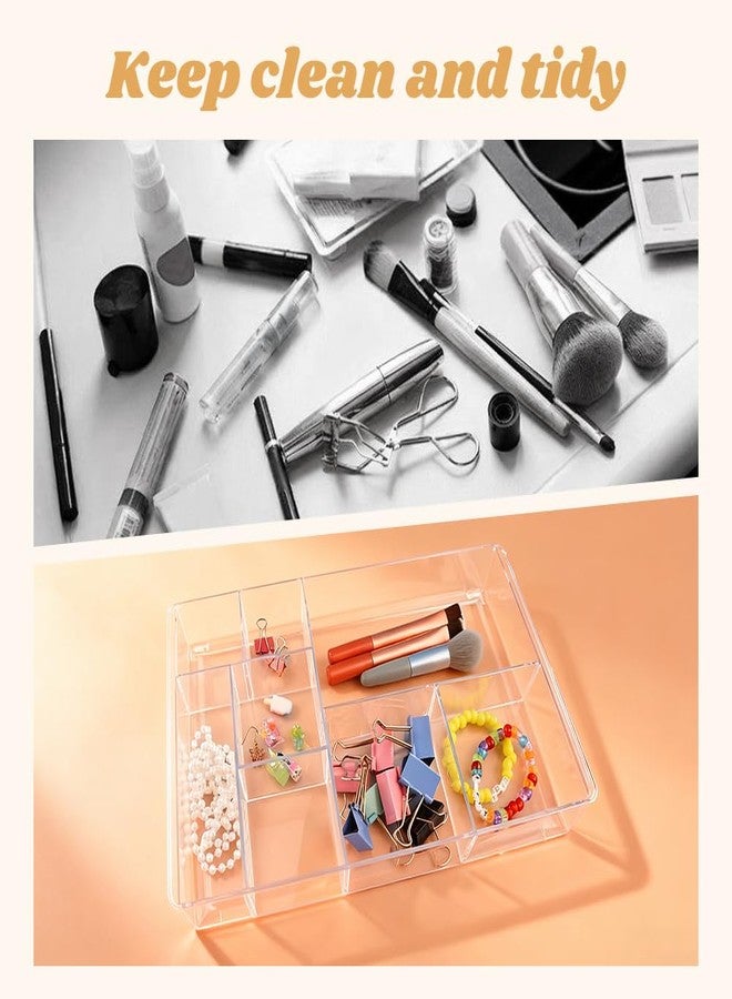 WeiLingBo Acrylic Drawer Organizer, 8-Section Clear Acrylic Drawer Divider Tray Makeup Tray Organizer for Office Bedroom Drawers - Image 5
