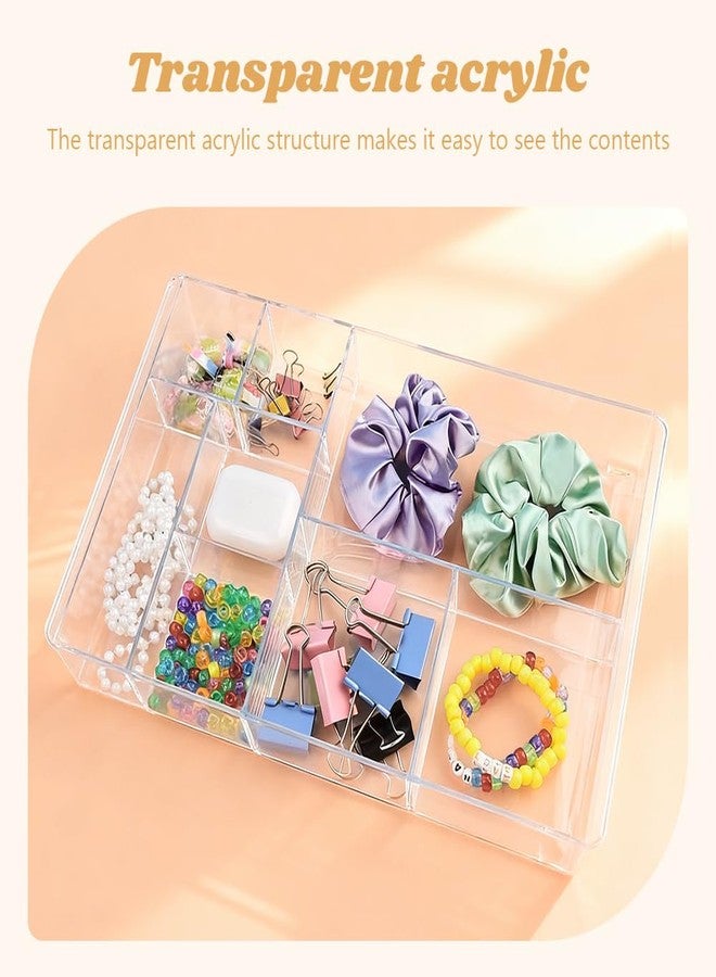 WeiLingBo Acrylic Drawer Organizer, 8-Section Clear Acrylic Drawer Divider Tray Makeup Tray Organizer for Office Bedroom Drawers - Image 3