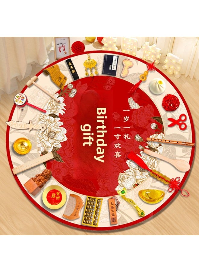 XC Grab Weekly Supplies Suit Little Boy Girl Baby One Year Old Birthday Gift Modern Lottery Props Chinese Layout-Colour:[rabbit Is Good At Taking Photos] A Bright Future Thick Blanket 30-piece Set Including Wine Sealing Stickers  - Image 2