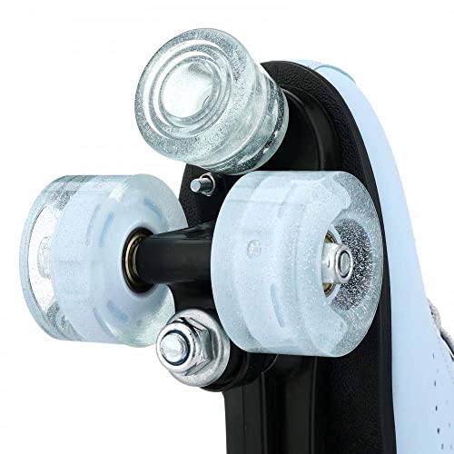 Gets Roller Skates for Women Men 4 Wheels Light Up Indoor Outdoor Roller Skate, High Top PU Leather Beginner Double Row Unisex Roller Skates (38=US 8) - Image 3