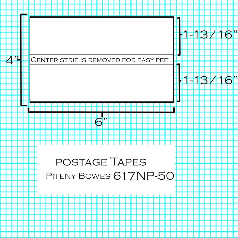 IDEALSEAL Preferred Postage Supplies Postage Meter Tape 6x4 Compatible Replacement for PB 612-0, 612-7, 612-9, 620-9, Neopost 7449704, PC2N, Hasler 9004080 50 Count - Image 3