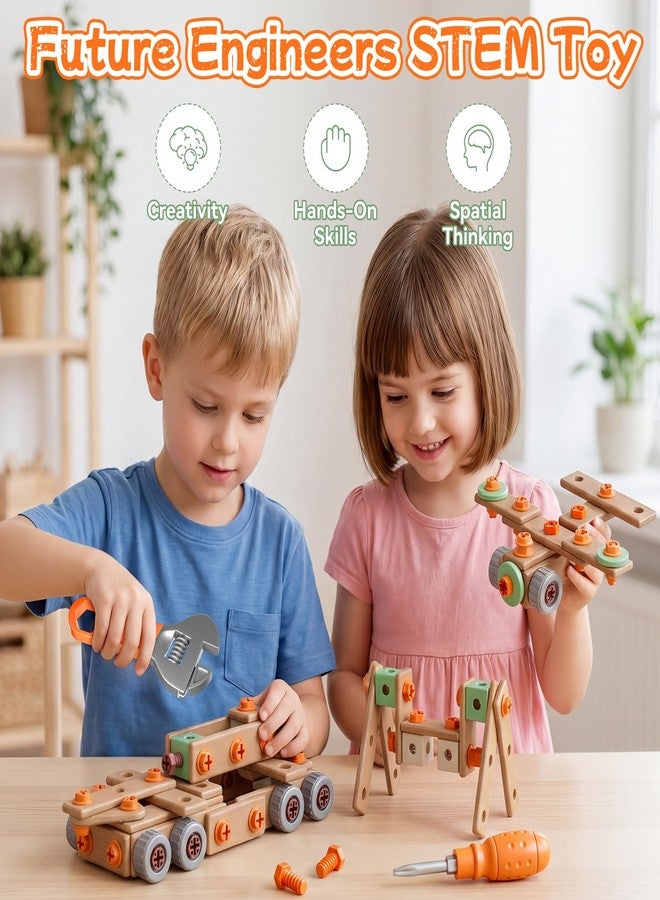 CUTE STONE 158-Piece Kids Tool Set with Toy Drill, STEM Construction Tool Kit with Storage Box, Pretend Play Building Toy, Montessori Educational Gift for Boys and Girls Ages 3-6 - Image 5