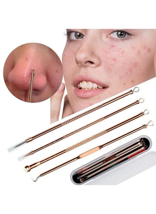 SKINPLUS 4Pcs Blackhead Pimple Golden Remover Tools For Face Professional Extractor Tweezers Kit For Remove Acne Pimple Comedown Extractor Black Heads Removing On Face Removal  - Image 5