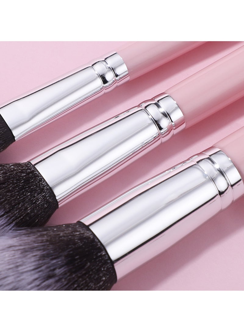 14 Piece Pink Makeup Brushes Set Wooden Handle Soft Synthetic Bristles Professional Face Eye Makeup Brushes for Women Girls - Image 5