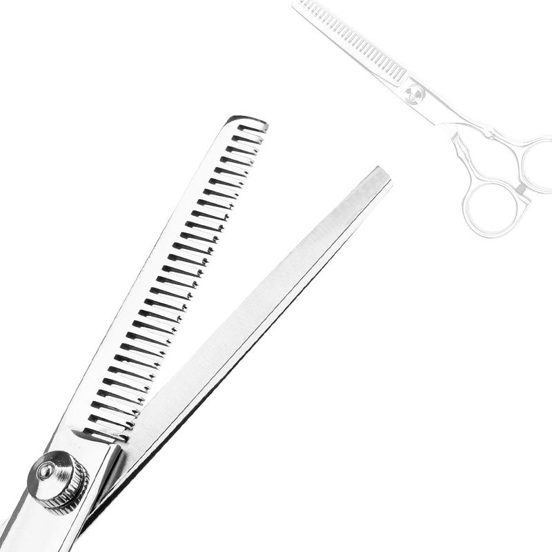 Himart Hair Cutting Scissors Professional Home Haircutting Barber/Salon Thinning Shears Kit with Comb and Case for Men/Women (Silver) - Image 3