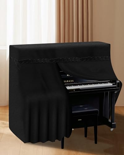 TINDTOP Upright Piano Cover, Velvet Full Dustproof Moistureproof Piano Cover Fits Standard Size Piano Cover - Image 3