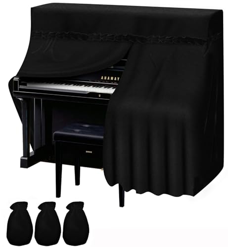 TINDTOP Upright Piano Cover, Velvet Full Dustproof Moistureproof Piano Cover Fits Standard Size Piano Cover - Image 1
