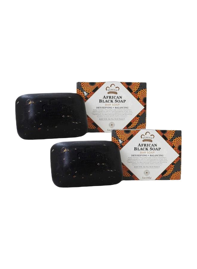 Nubian Heritage African Black Soap Bar (2 PCs)  - Image 1