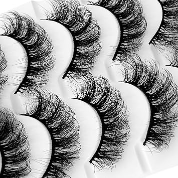 Sibba Multilayered 5D Lashes False Eyelashes 10 Pairs Dramatic 20 mm Faux Mink Fake Lashes Pack Wispy Long Thick High Crossed Volume Fluffy Eyelash Extension Strip Eye Makeup - Image 3