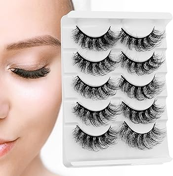 Sibba Multilayered 5D Lashes False Eyelashes 10 Pairs Dramatic 20 mm Faux Mink Fake Lashes Pack Wispy Long Thick High Crossed Volume Fluffy Eyelash Extension Strip Eye Makeup - Image 5