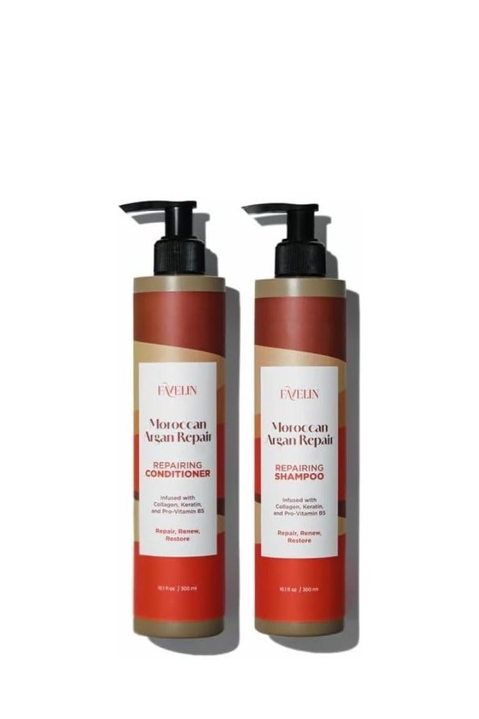 ڤاڨلين مجموعة فافيلين لإصلاح الشعر بالأرغان المغربي | شامبو 300 مل وبلسم 300 مل - Image 1