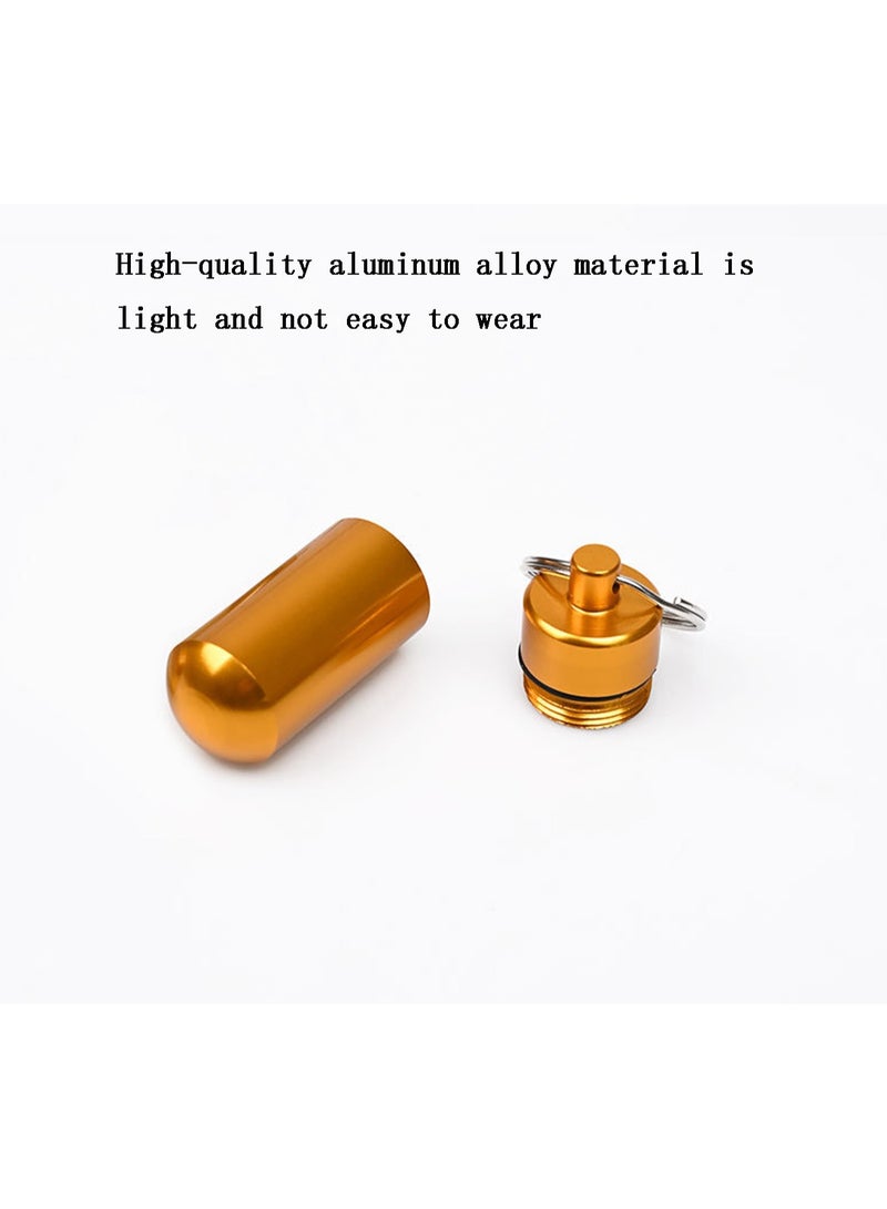 16 Pieces Small Pill Box Portable Keychain Waterproof Aluminum Bottle Holder Travel Container (Random Color) - Image 5