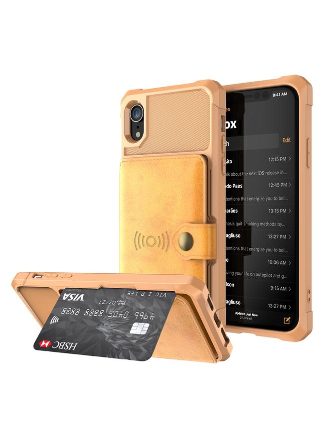 اس-توب جراب جلدي لهاتف iPhone XR مع محفظة مغناطيسية وحقيبة بطاقات - Image 1