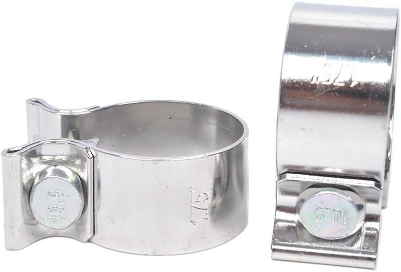 eLifecenter Emotor Universal 1.75" Exhaust Narrow Clamp Stainless Steel (2 Pieces) - Image 4