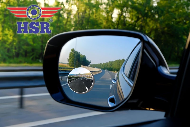 HSR Car Accessories Pack of 2 Blind Spot Car Mirrors, 2 Inch Round HD Glass Convex Rear View Wide Angle Side Mirror Blindspot with Self Adhesive Back for Universal Vehicles - Image 2