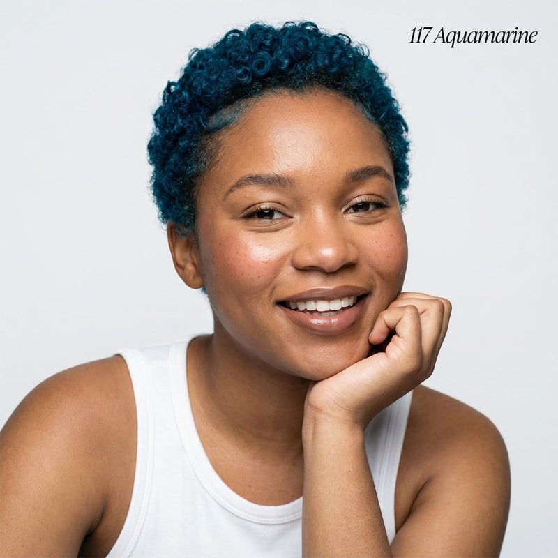 Adore Semi Permanent Hair Color (117 Aquamarine) | Vegan & Cruelty-Free Blue Hair Dye | No Ammonia, No Peroxide, No Alcohol | 4 Fl Oz (Pack of 1) - Image 2