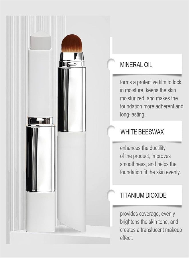 RAMPKD Blanc Cover Cream Stick V White -2 In 1 Korean Color-Changing Foundation Stick- Medium to Full Coverage Dewy Finish Base Makeup - Dual-Ended with Detachable Brush (Modern Foundation Natural-1) - Image 3