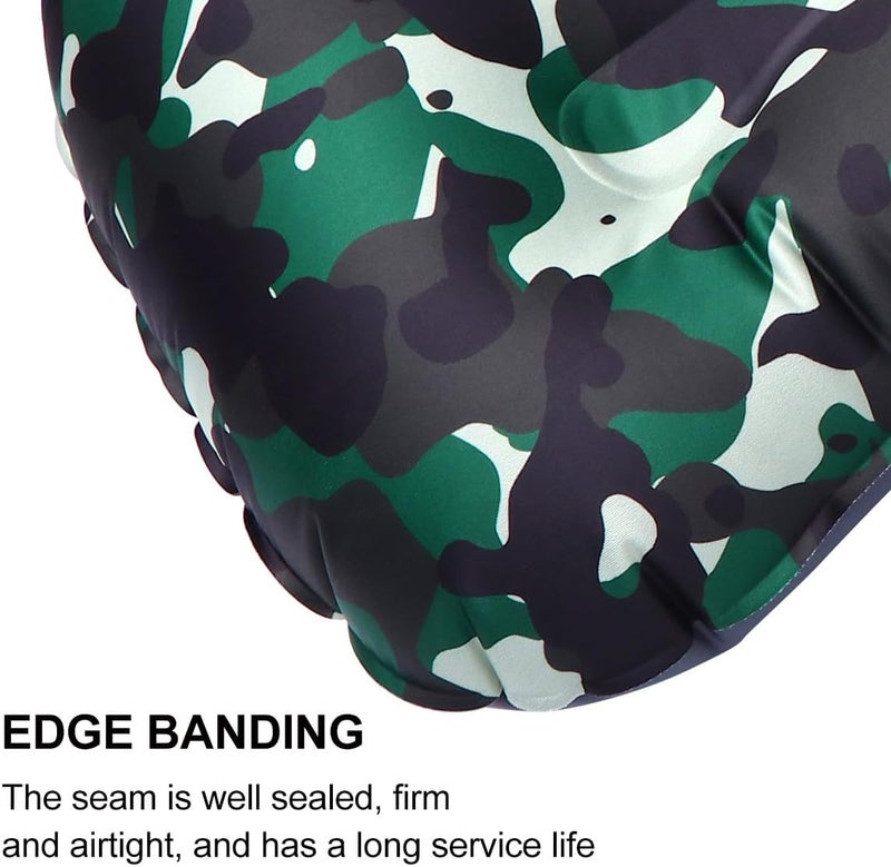 Inflatable Pillow Head Cushion TPU Travel Neck Cushion Portable Camping Rest Pillow for Outdoor Indoor Use Camouflage Green - Image 4