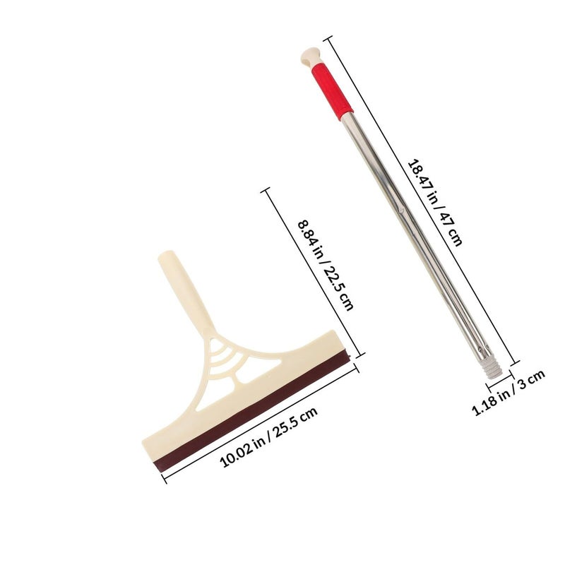 Long Handle Khaki Window Squeegee For Shower Doors Glass Wet Dry Cleaning - Image 3