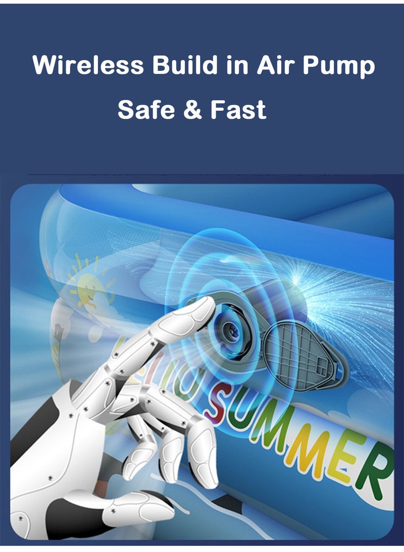 جي تي-ويل حوض سباحة كبير قابل للنفخ مع لعبة كرة سلة قابلة للنفخ للبالغين والأطفال حوض سباحة للأطفال فوق الأرض (4.2 متر) - Image 2