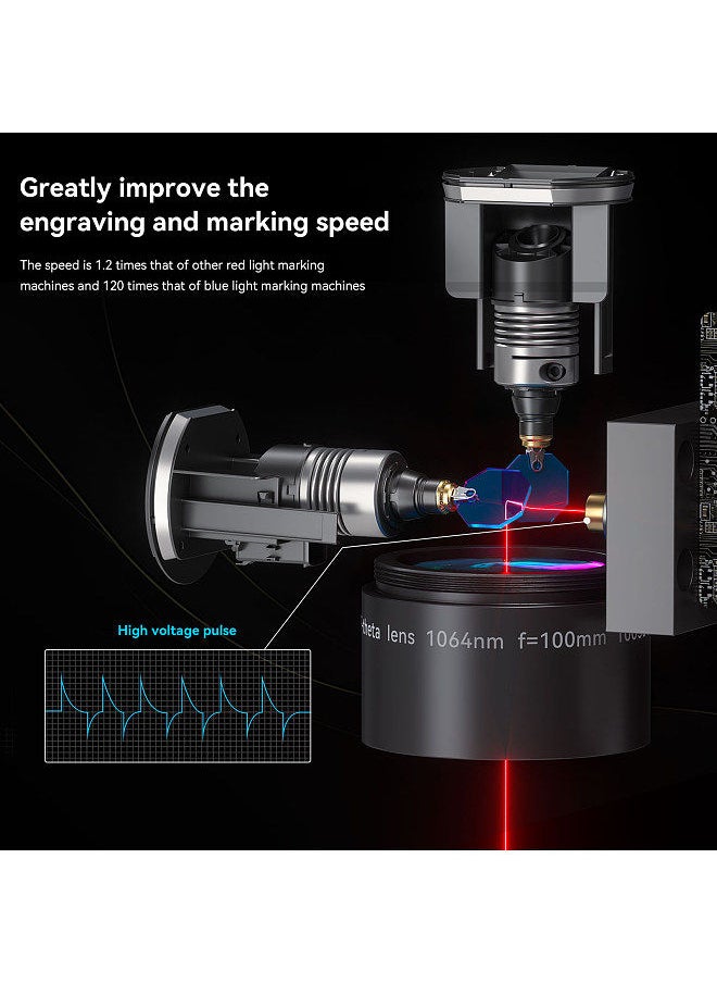 ATOMSTACK - M4 Laser Engraver Marking Machine 2W Laser Power Industrial Desktop Handheld 2 IN 1 Engraver 70x70mm Engraving Area with Rotating Optical Len Support Cylinder Metal Aluminum Iron Zinc - Image 1