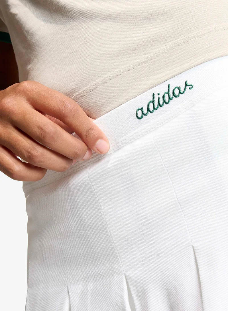 Adidas WHITE/CGREEN Seasonal Essentials Colorpop Skirt With Inner Leggings for Women | Best Price UAE