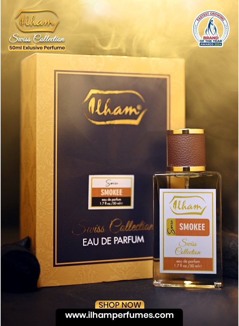 عطور إلهام  سويِس سموكي (50+5 مل)10% إضافي عطر للرجال - Image 1