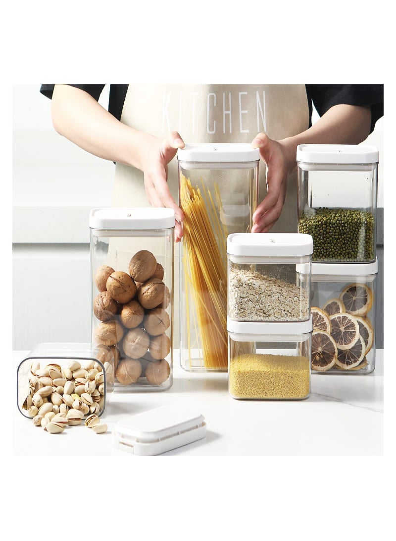 GGEROU Airtight Food Storage Containers Set with Lock Lids, Set of 6, Pantry Organization Plastic Storage Jar Storage Tank for Cereal,Coffee,Sugar 500ml - Image 2