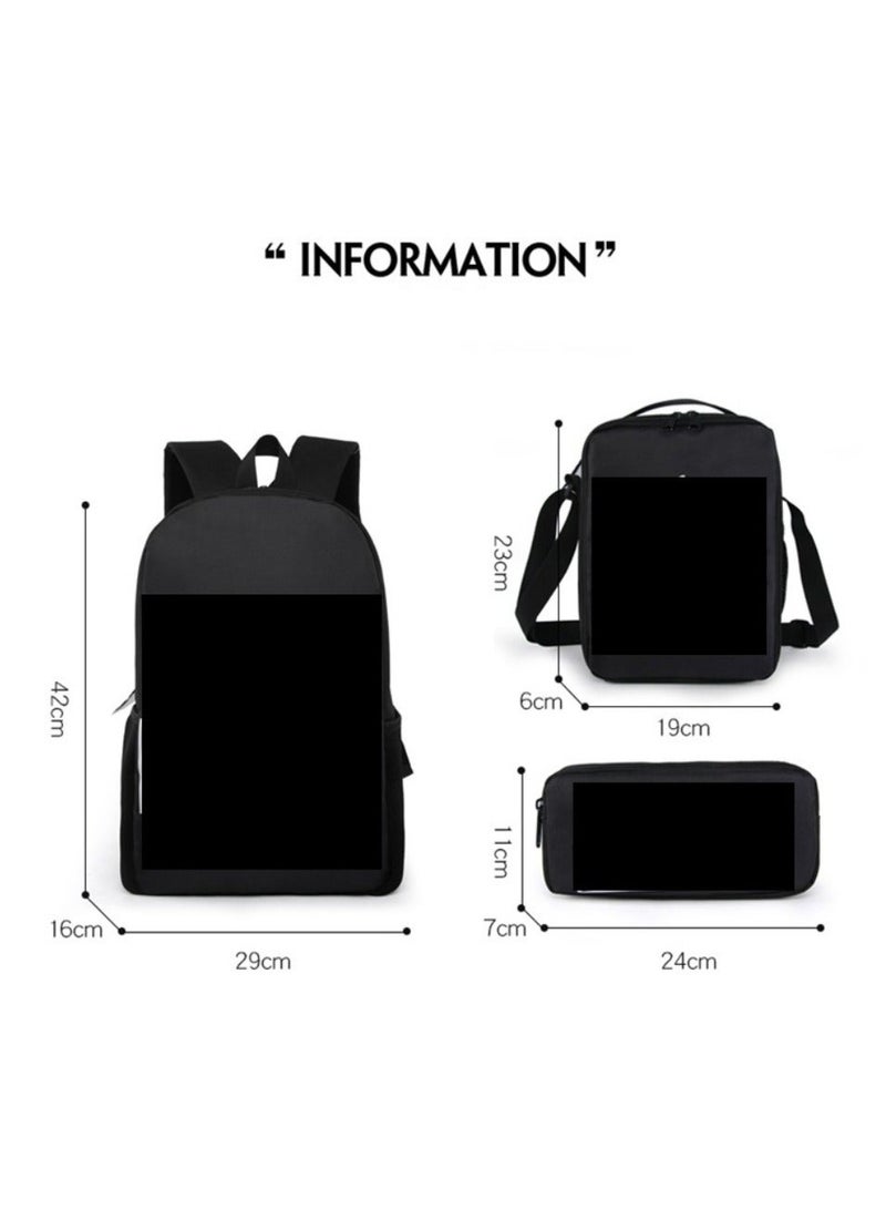 JURASSIC WORLD New Jurassic Park Dinosaur Three piece Set with Large Capacity Backpack, Student School Bag, Lunch Bag, Pen Bag - Image 2