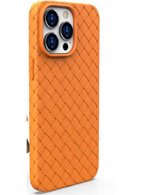 حافظة الهاتف المحمول ذات النمط المنسوج 15 مناسبة لهاتف Iphone16ProMax غلاف حماية 14 13 12 تبديد الحرارة 11 مضاد للسقوط اللون: جديلة برتقالية - الطراز القابل للتطبيق: iPhone7P/8P