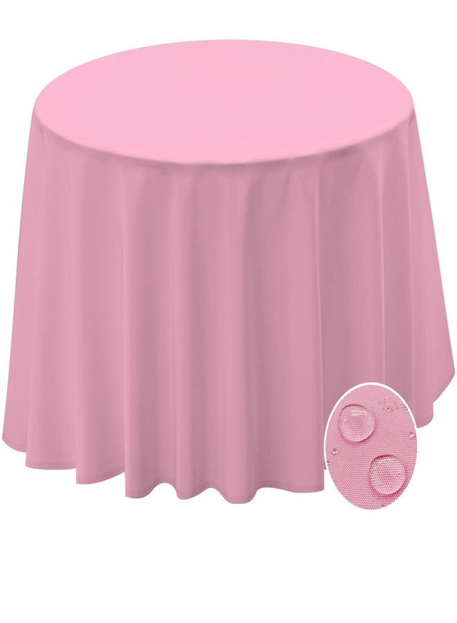 BYDOLL مفرش طاولة BYDOLL دائري 60 بوصة يناسب أسطح الطاولات بقطر أقصى 50 بوصة، مصنوع من البوليستر الوردي، قابل للغسل، مقاوم للتجاعيد والانسكاب، مثالي للحفلات وتغطية الفناء - Image 1