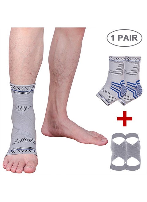 1 Pair Ankle Brace for Sprained Ankle with Removable Strap, Compression Sleeve for Plantar Fasciitis Relief Achilles Tendonitis, Ankle Support Brace, Ankle Stabilizer Wrap for Pain Relief, L Size