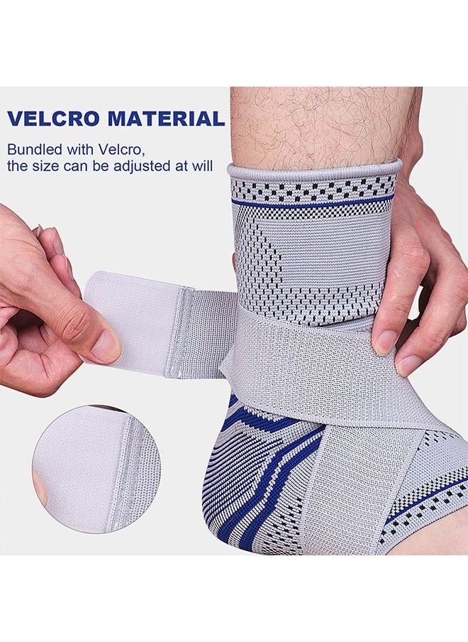 Generic - 1 Pair Ankle Brace for Sprained Ankle with Removable Strap, Compression Sleeve for Plantar Fasciitis Relief Achilles Tendonitis, Ankle Support Brace, Ankle Stabilizer Wrap for Pain Relief, L Size - Image 1