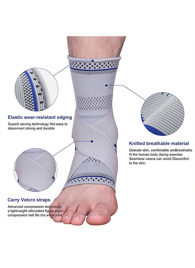 Generic - 1 Pair Ankle Brace for Sprained Ankle with Removable Strap, Compression Sleeve for Plantar Fasciitis Relief Achilles Tendonitis, Ankle Support Brace, Ankle Stabilizer Wrap for Pain Relief, L Size - Image 1
