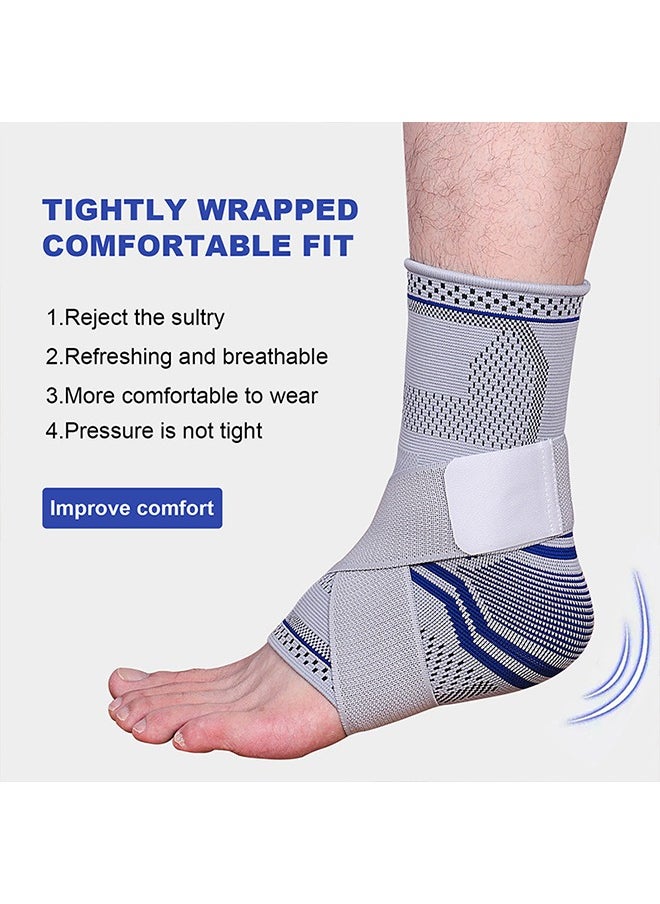 Generic - 1 Pair Ankle Brace for Sprained Ankle with Removable Strap, Compression Sleeve for Plantar Fasciitis Relief Achilles Tendonitis, Ankle Support Brace, Ankle Stabilizer Wrap for Pain Relief, L Size - Image 1